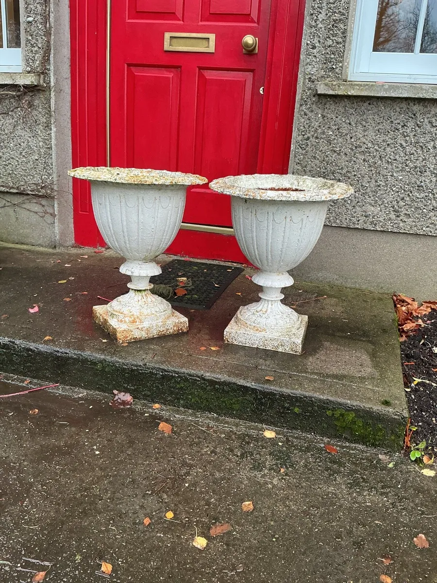 Pair of cast iron planters - Image 1