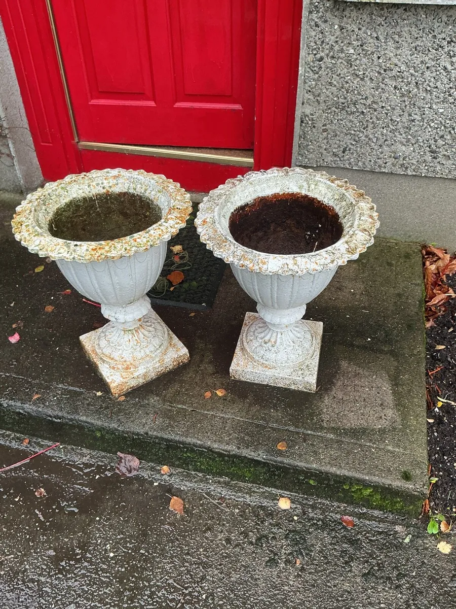 Pair of cast iron planters - Image 2