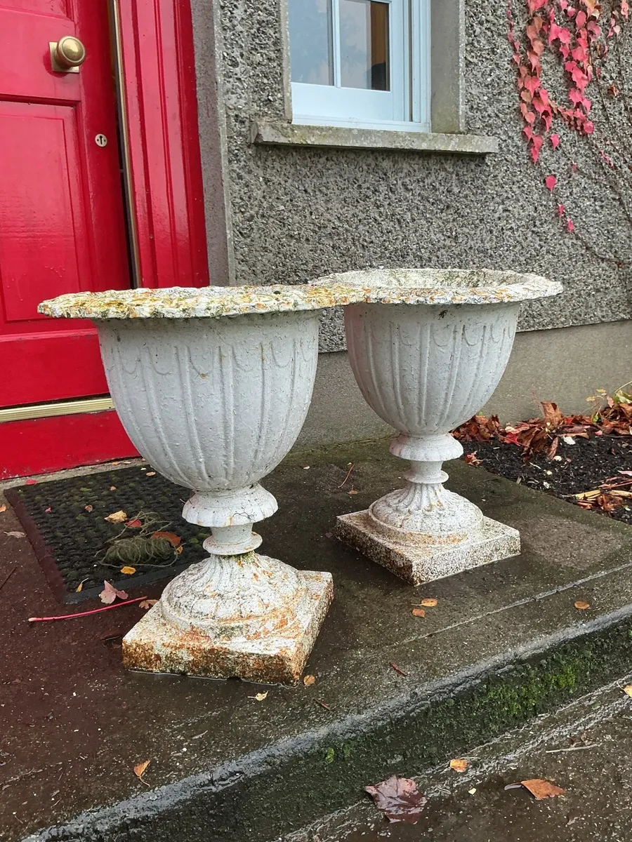 Pair of cast iron planters - Image 4