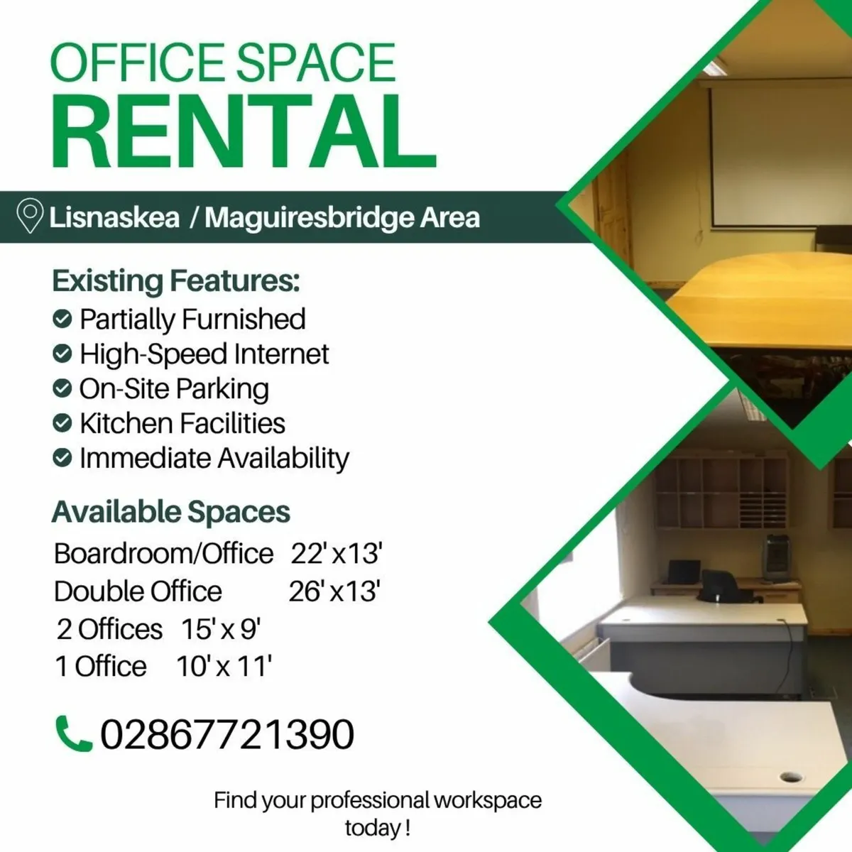 Office rental Lisnaskea / Maguiresbridge Area