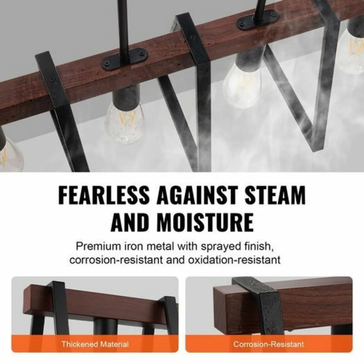 4-Light Kitchen Island Pendant Lights 60W Adjustab - Image 3