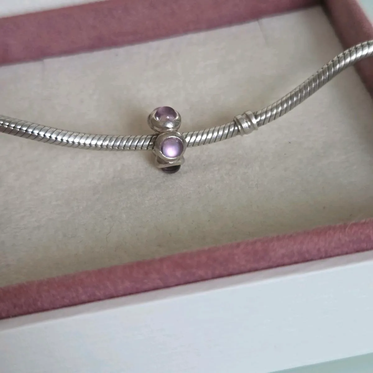 Pandora separately charm round purple stone - Image 1
