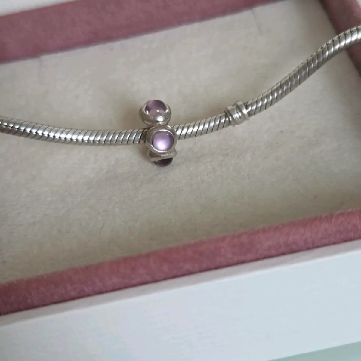 Pandora separately charm round purple stone - Image 2