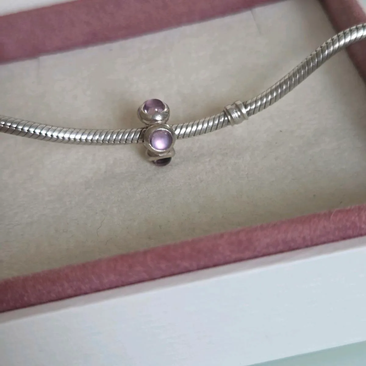 Pandora separately charm round purple stone - Image 3