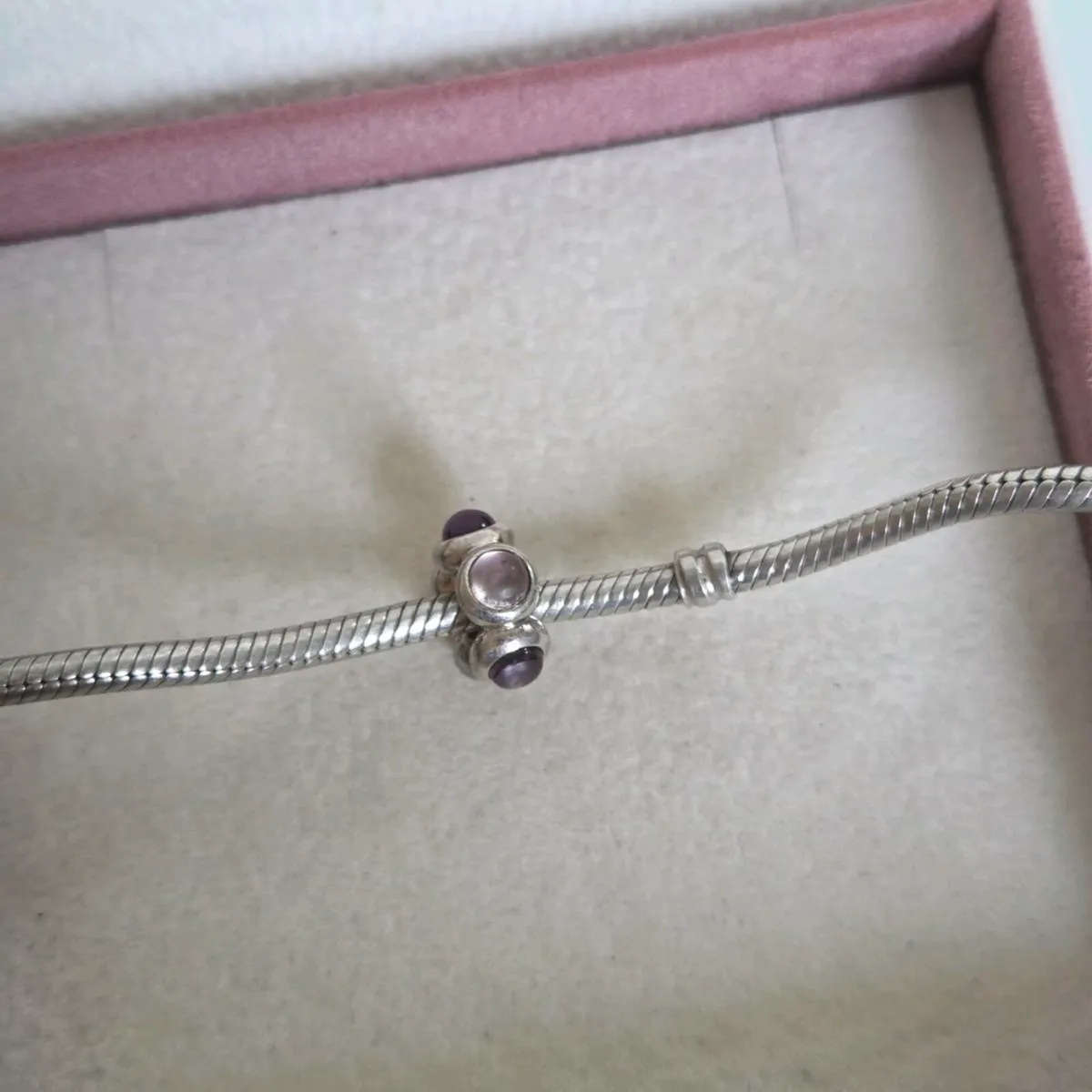 Pandora separately charm round purple stone - Image 4