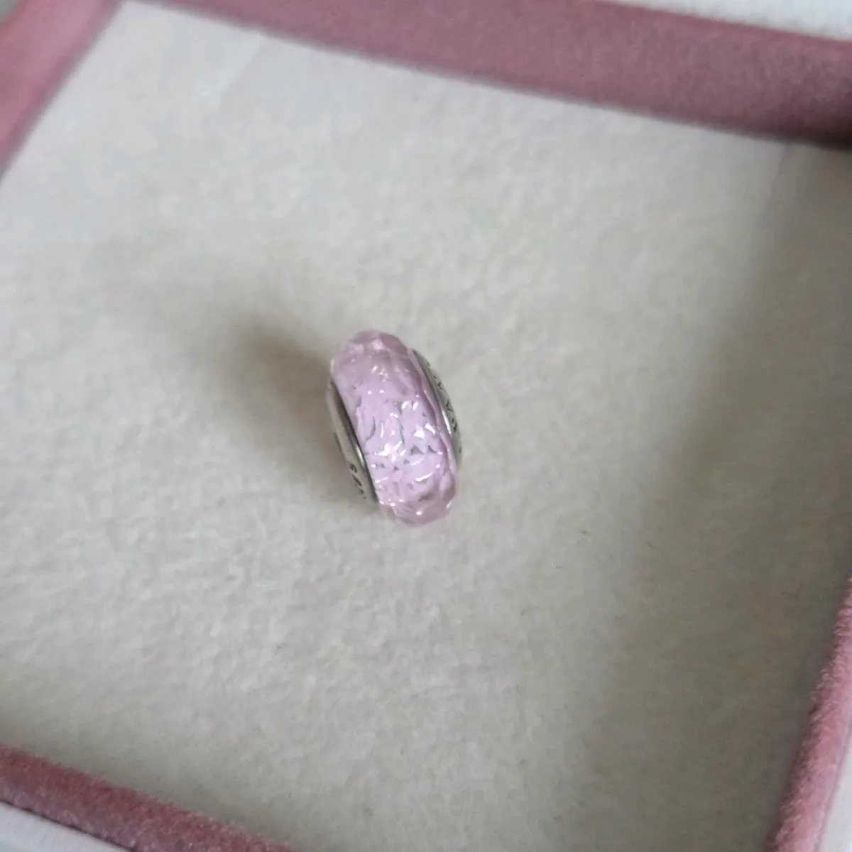 Pandora charm murano glass glitter pink - Image 2
