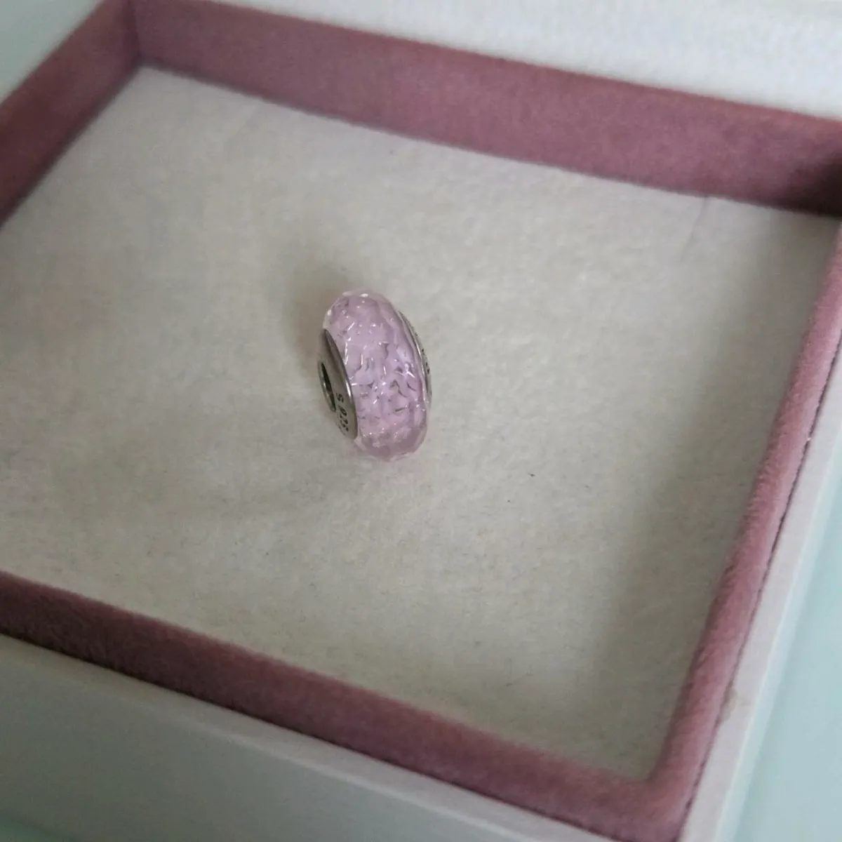 Pandora charm murano glass glitter pink - Image 3