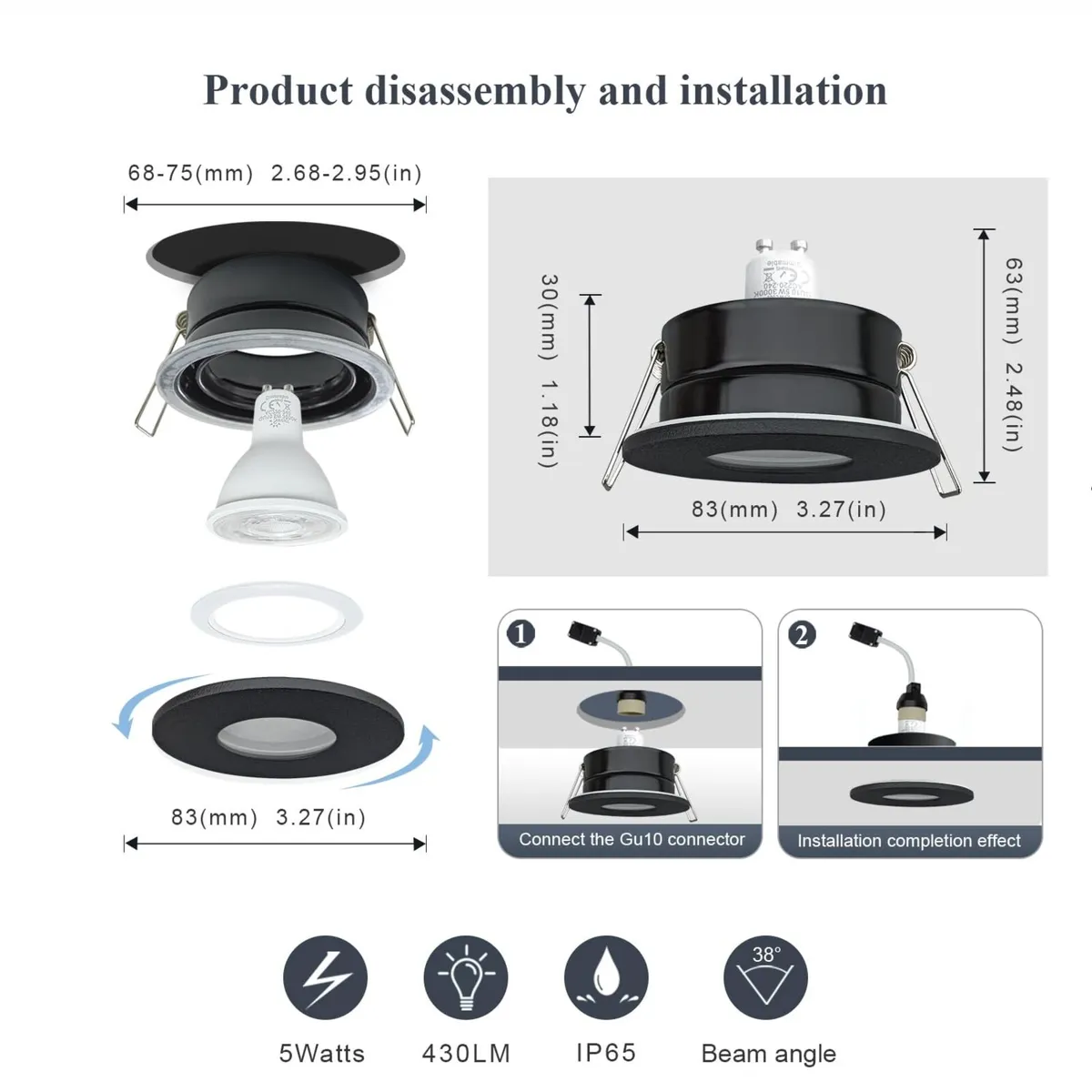Sweier IP65 SpotLights Recessed - Image 1
