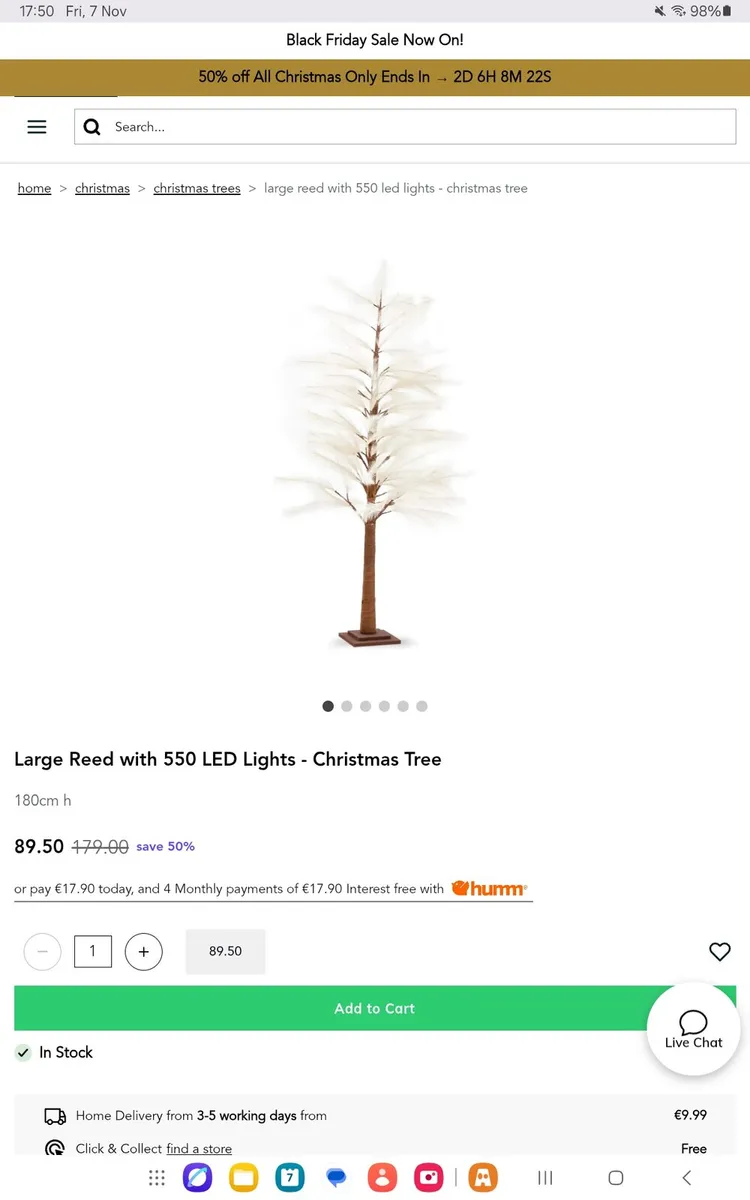 EZ Living Christmas Tree 6ft LED BNWT RRP 179 - Image 2