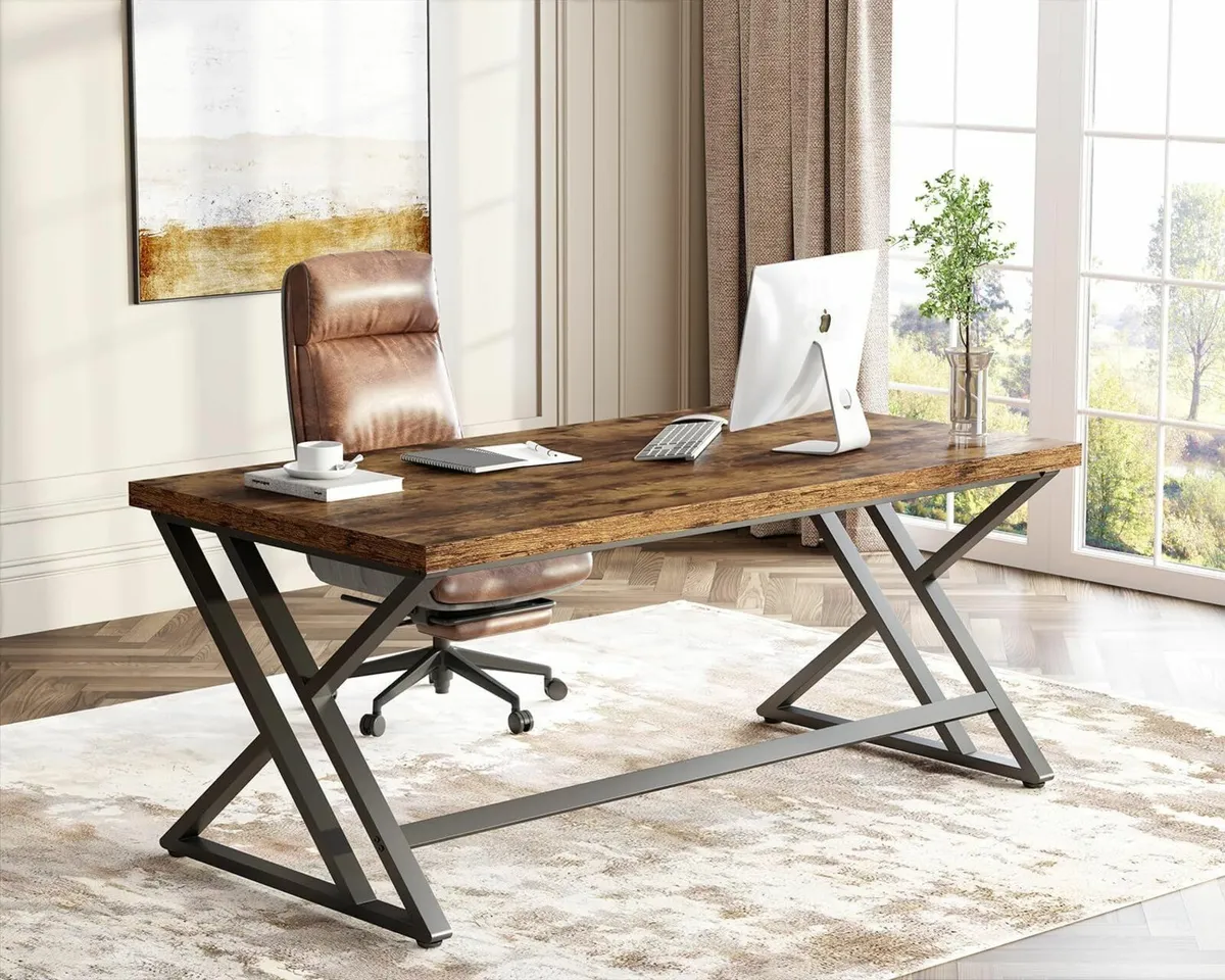 Rustic Computer Wood Home Office Desk 60x140cm - Image 1