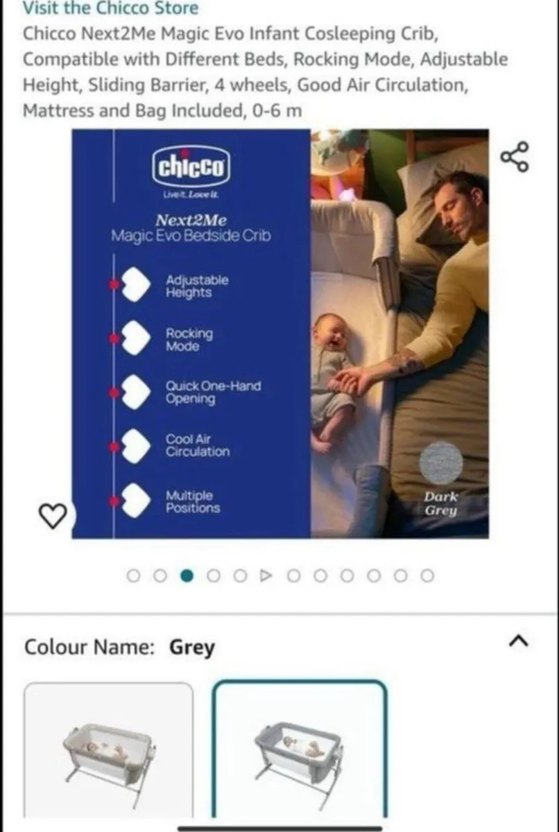 Chicco Next2Me Magic Evo bedside rocking crib - Image 4