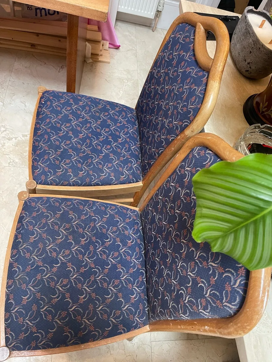 2 x Solid Padded Wooden Dining Chairs - Deliver - Image 2