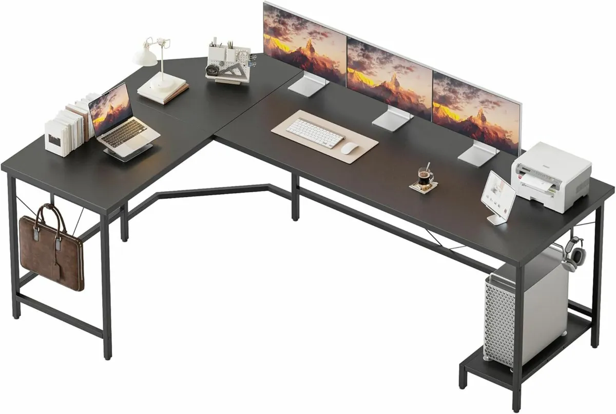 L Shaped 170x50cm Corner Gaming Desk Office - Image 1