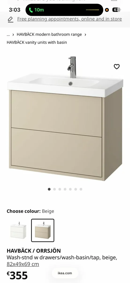Wash stand with drawers and basin - Image 1