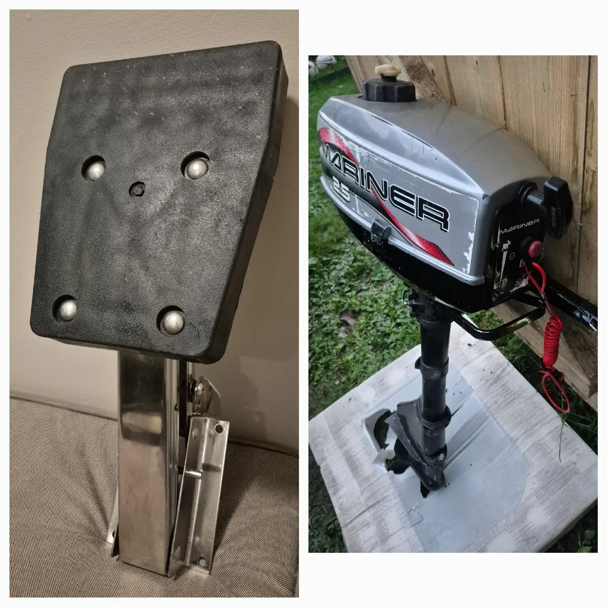 Auxiliary bracket and old Mariner 2.5 2 stroke - Image 1