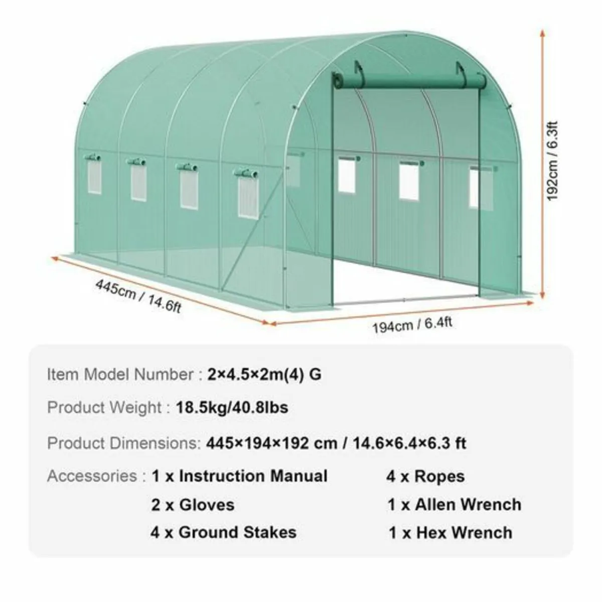 Heavy Duty Galvanized Frame Polytunnel greenhouse - Image 4