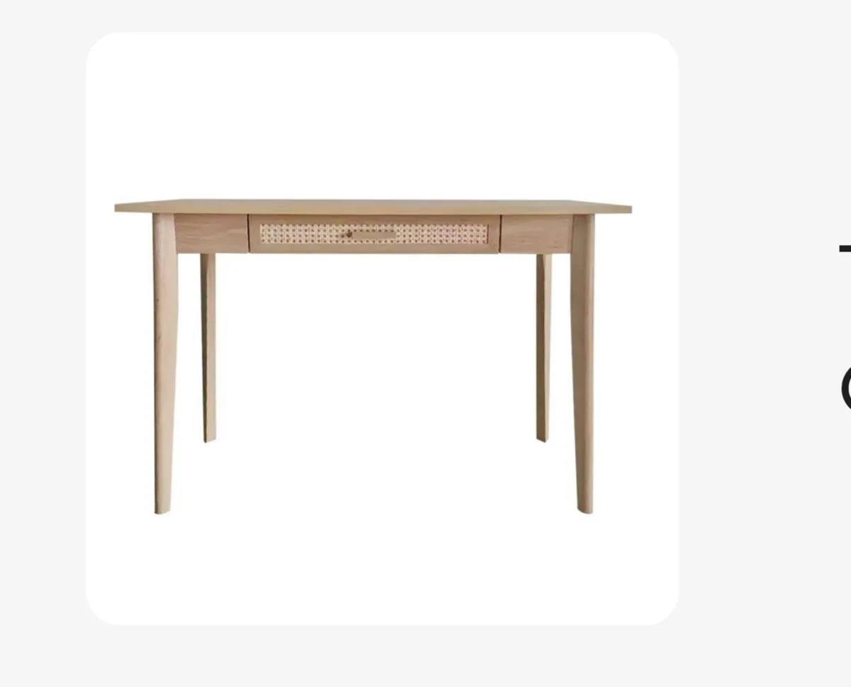 Desk with drawer and wicker pattern - Image 1
