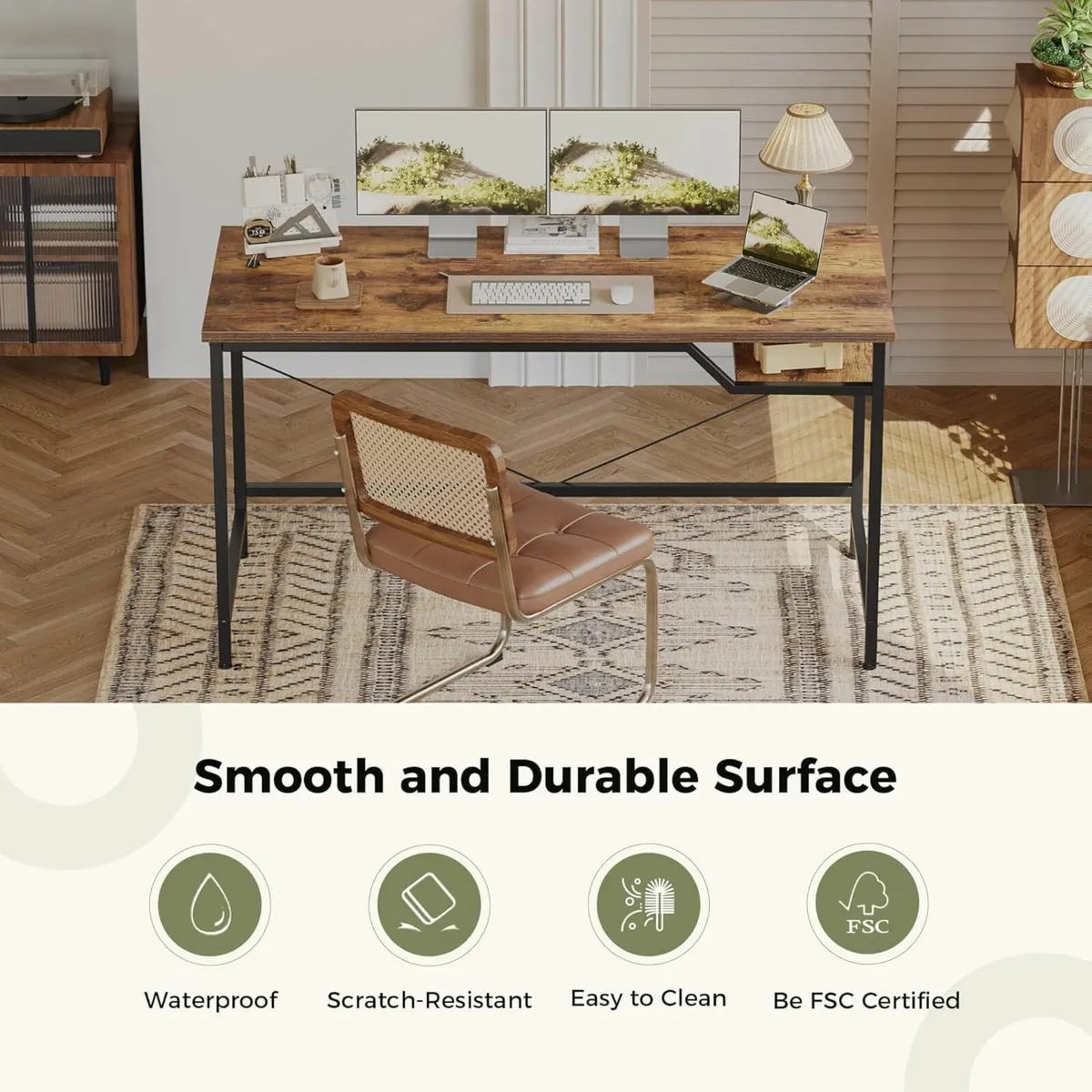 140 cm Computer Gaming Desk Office Study - Image 4