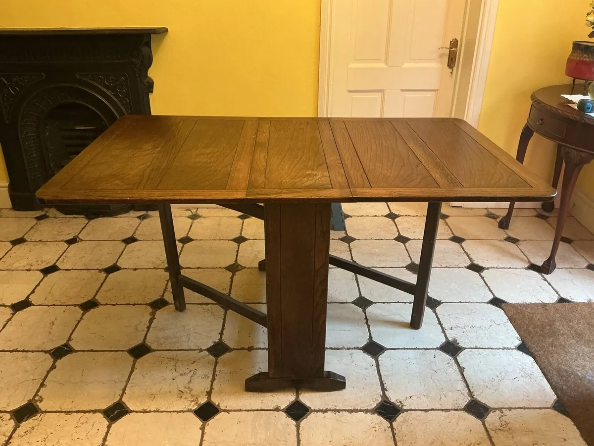 Oak gate leg fold table - Image 4