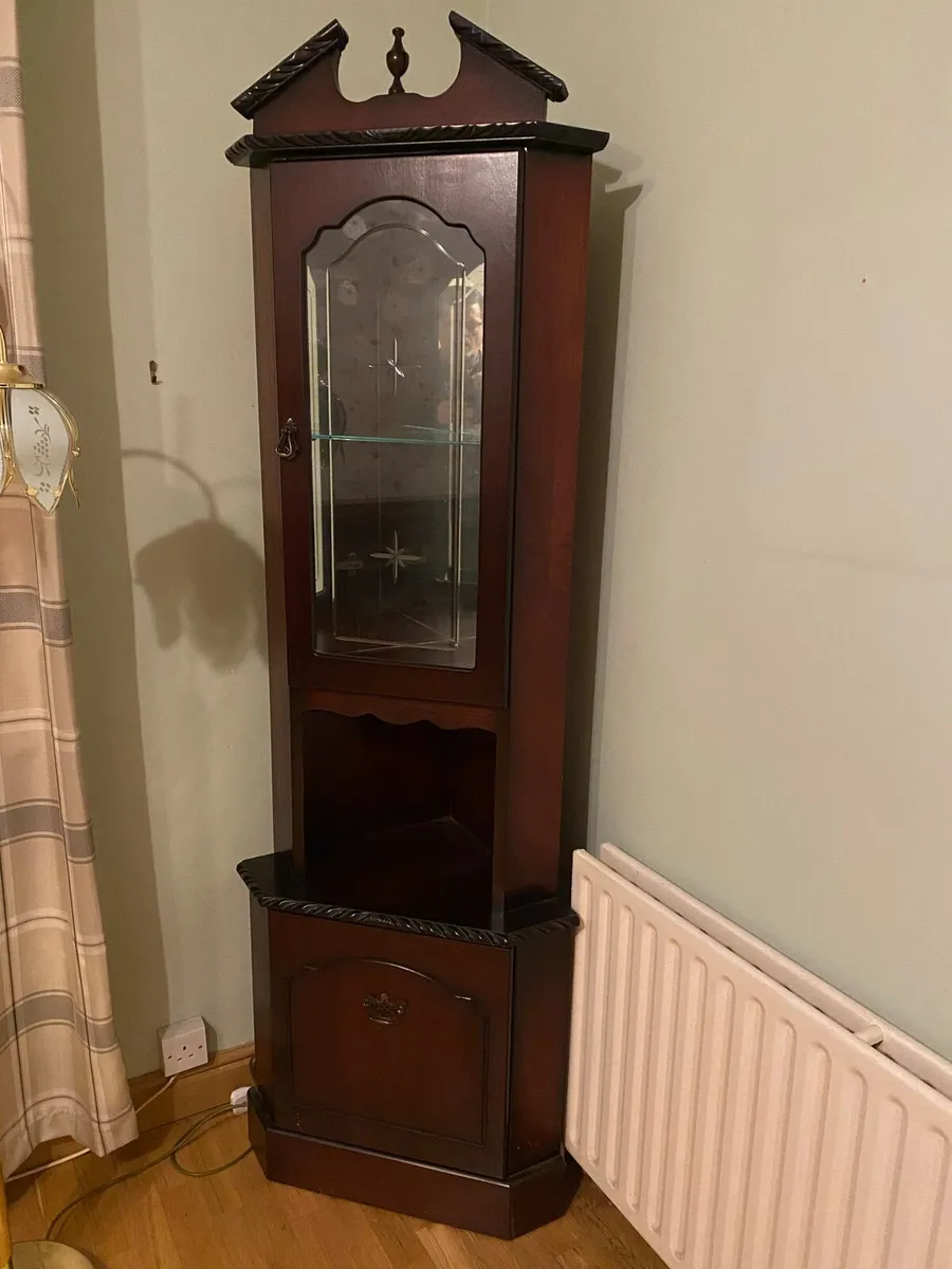 Mahogany corner display cabinet