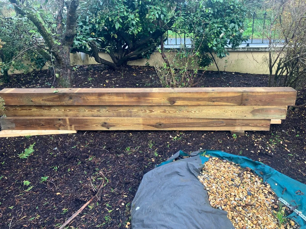 3 x 10ft lengths of 6”x 6” pressure treated timber