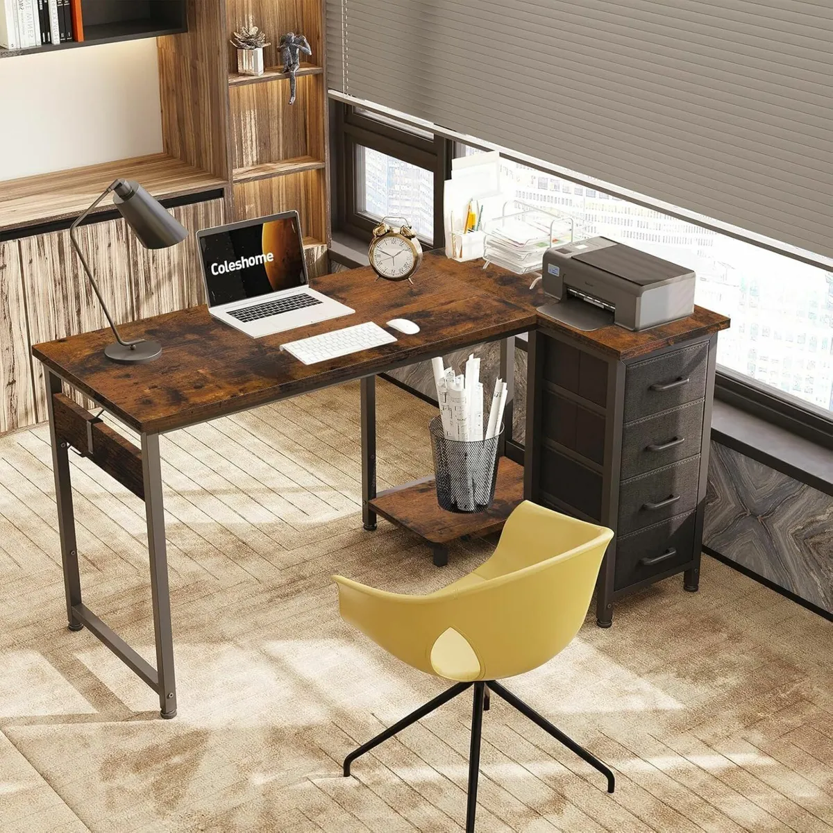 Computer Desk Drawers Office, Reversible120x70cm - Image 1