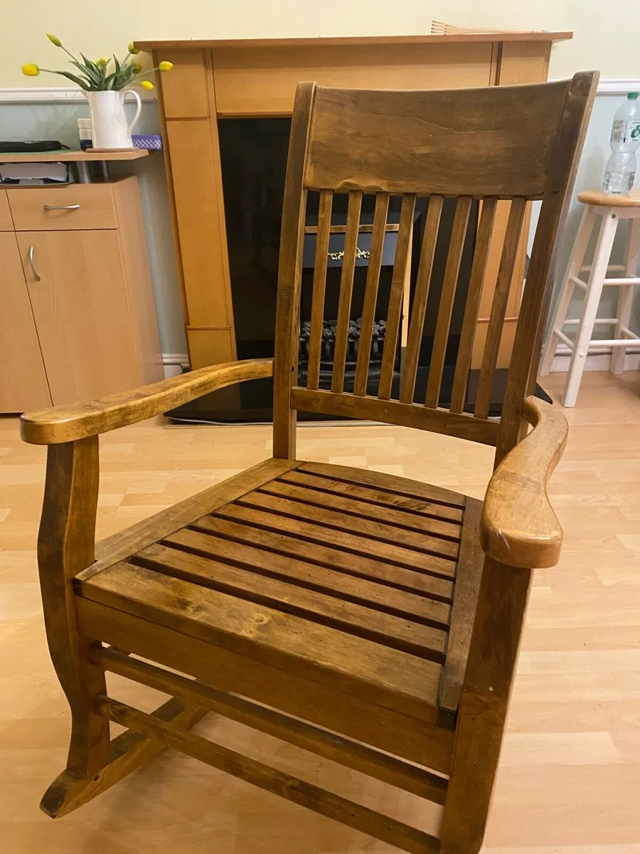 Dark Oak Rocking Chair - Image 4