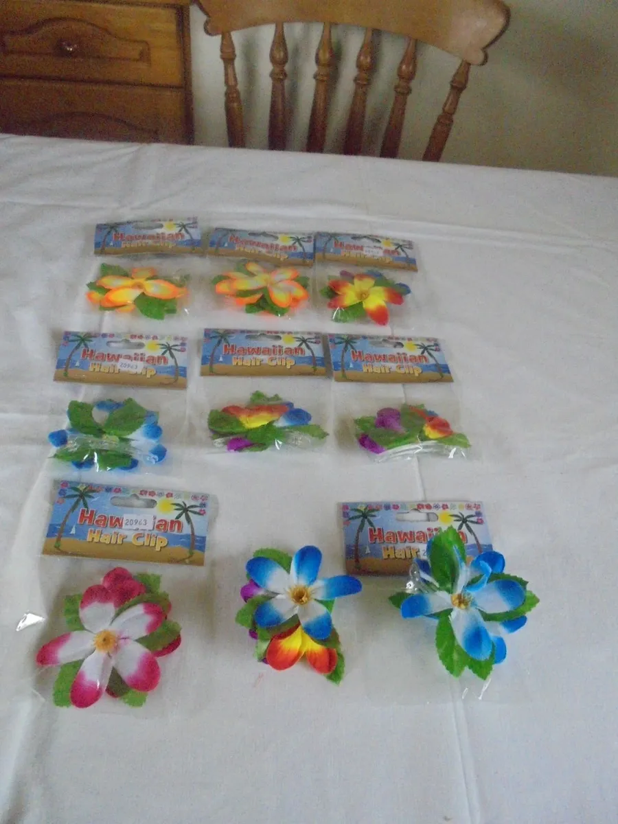 Hawaiian Hair Clips x 9 for Sale - Image 1