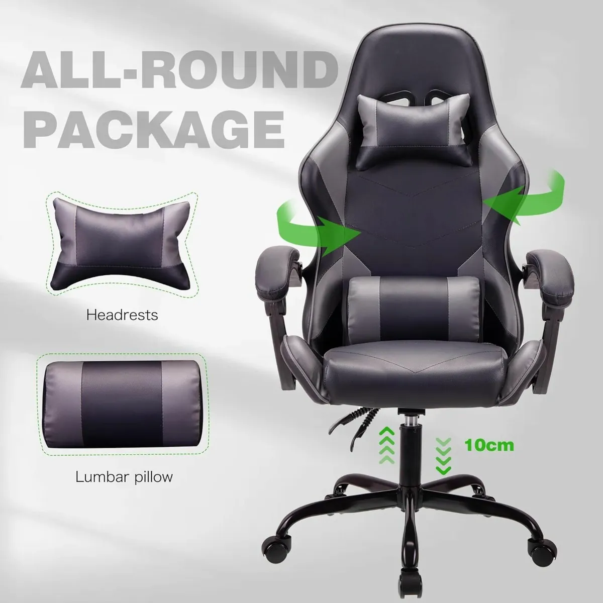 Ergonomic high-back gaming computer office study - Image 2