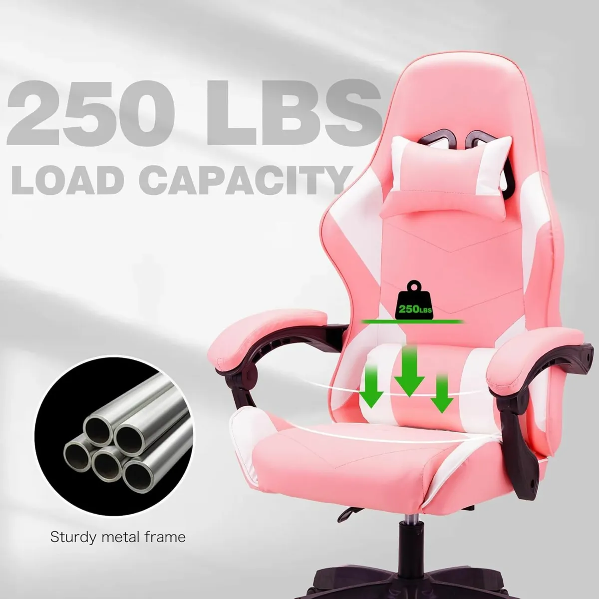 Ergonomic high-back gaming computer office Pink - Image 2