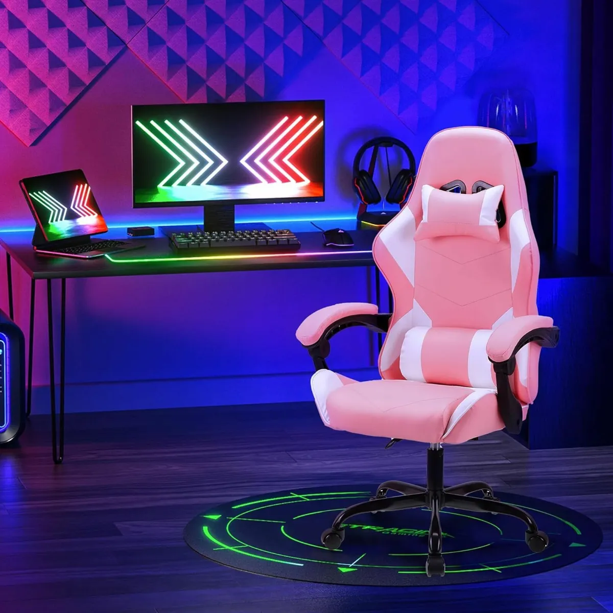 Ergonomic high-back gaming computer office Pink - Image 3