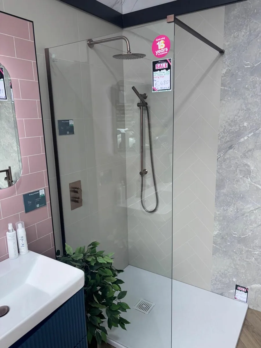 Bathshack BLACK NOVEMBER Bronze Wetroom Screen