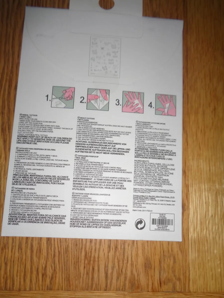 Bridal Tattoo Sheets x 2 for Sale - Image 2