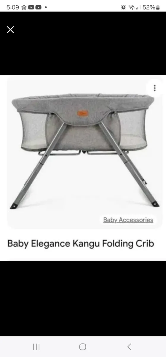 🍼 Baby Elegance Kangu Folding Crib – Excellent C