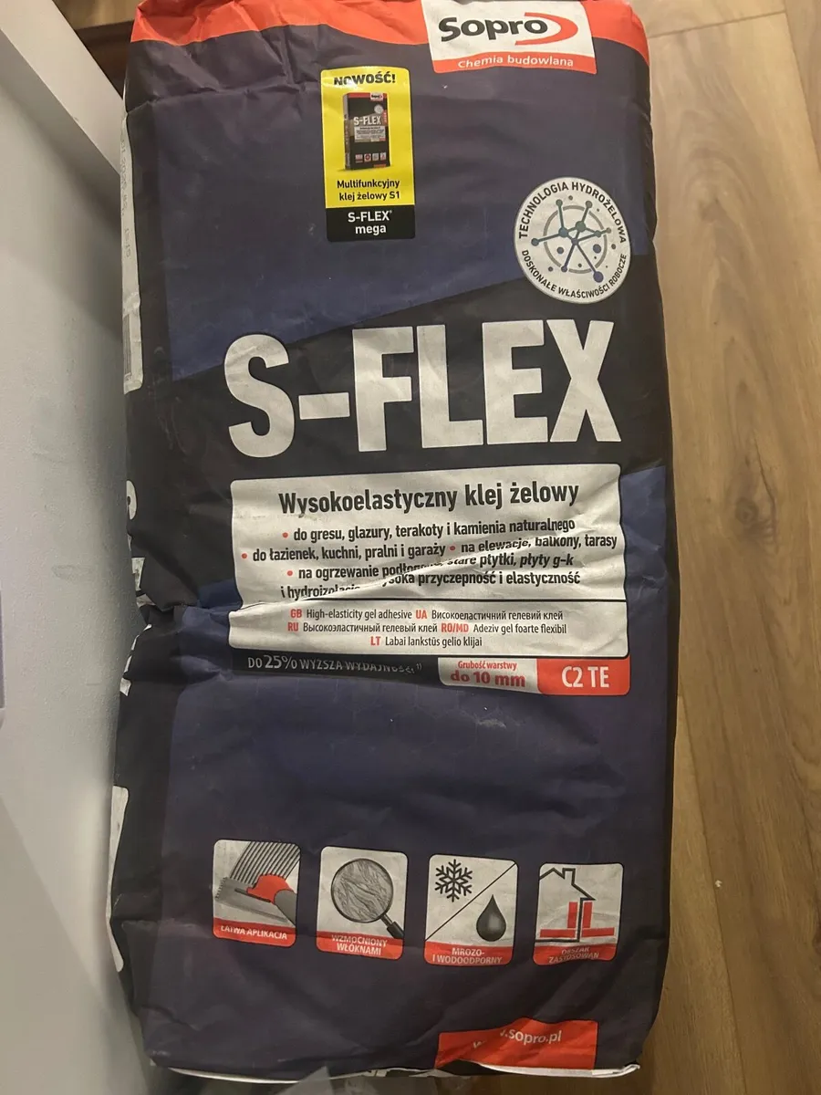 4 bags of Tile adhesive Sopro S-flex (grey) - Image 2
