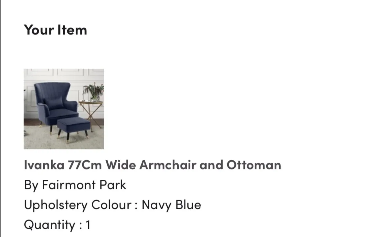 Ivanka 77Cm Wide Armchair and Ottoman - Image 4