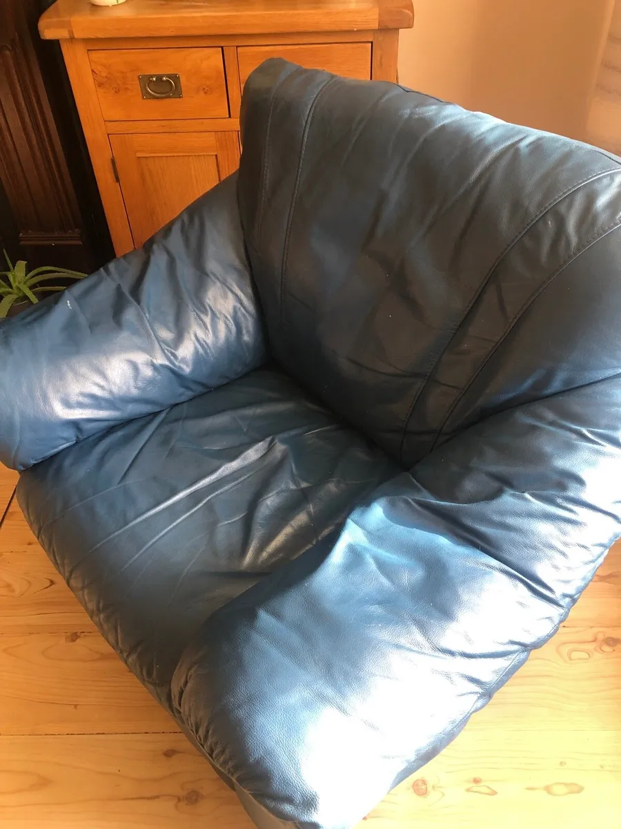 1 Seater Leather Sofa - Image 2