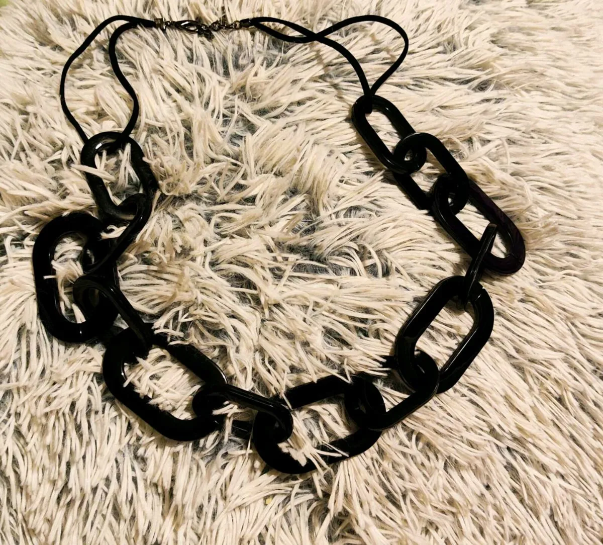🖤 Chunky Black Chain Necklace – Sleek, Bold & Min - Image 1