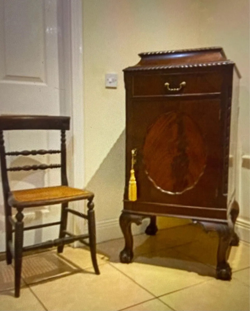Edwardian flamed mahogany storage press