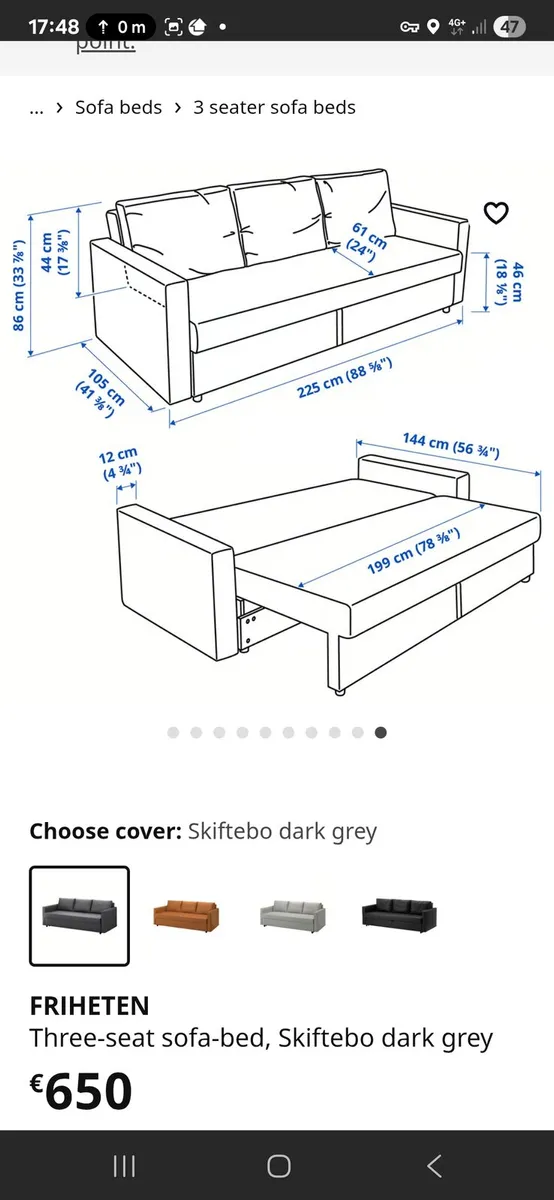 IKEA Sofa Bed (DELIVERY) - Image 2