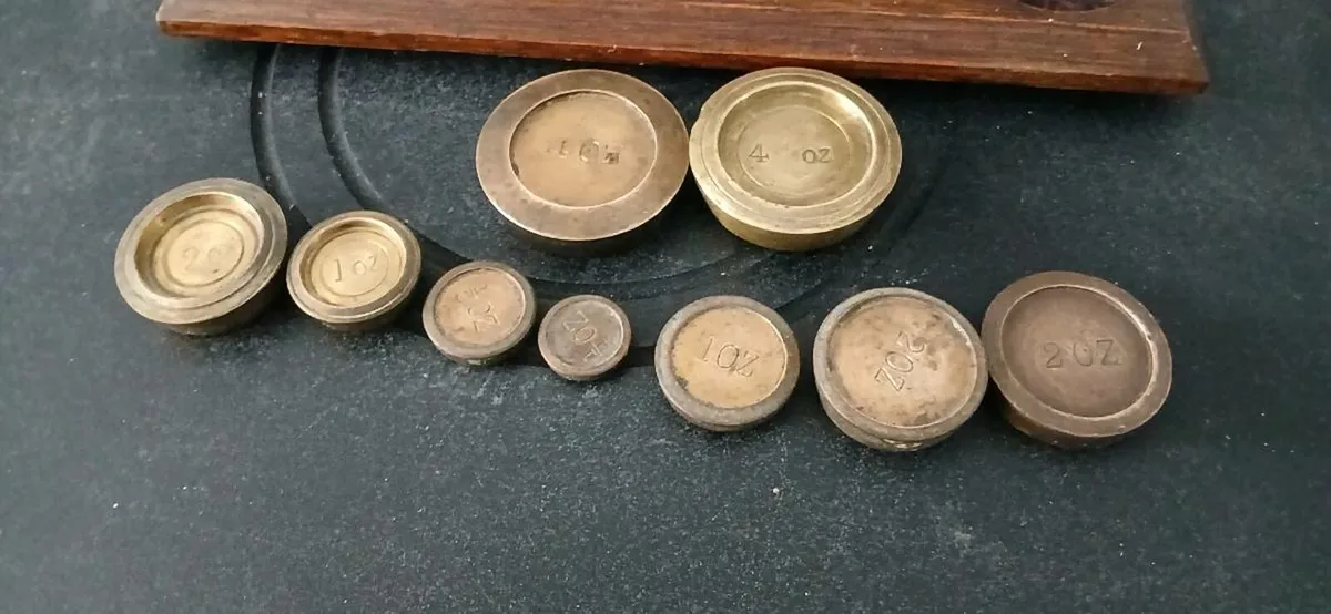 Vintage Scales On Wooden Base - Image 2