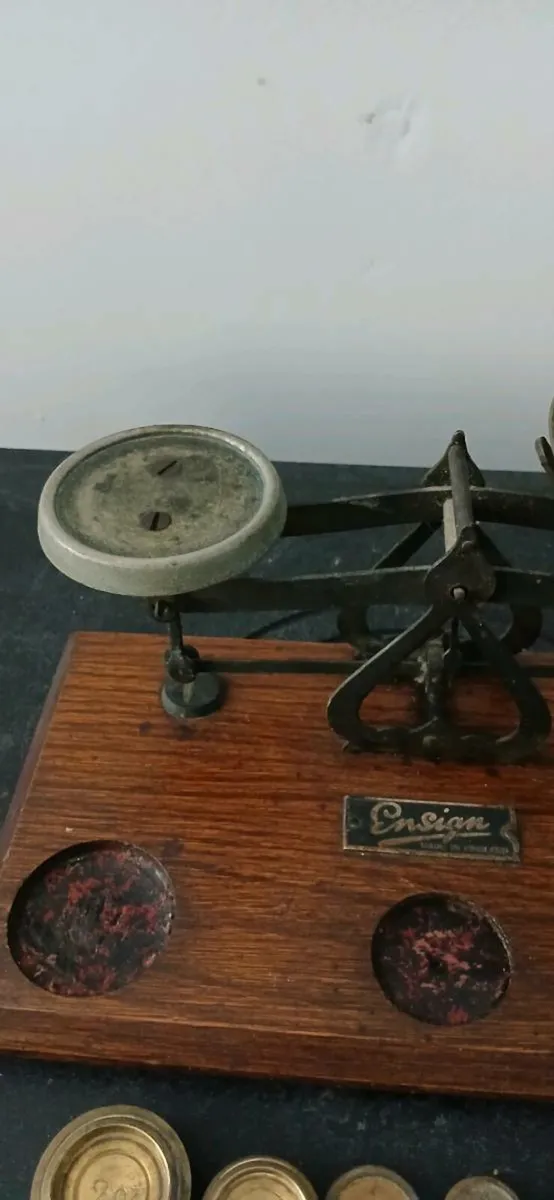 Vintage Scales On Wooden Base - Image 4