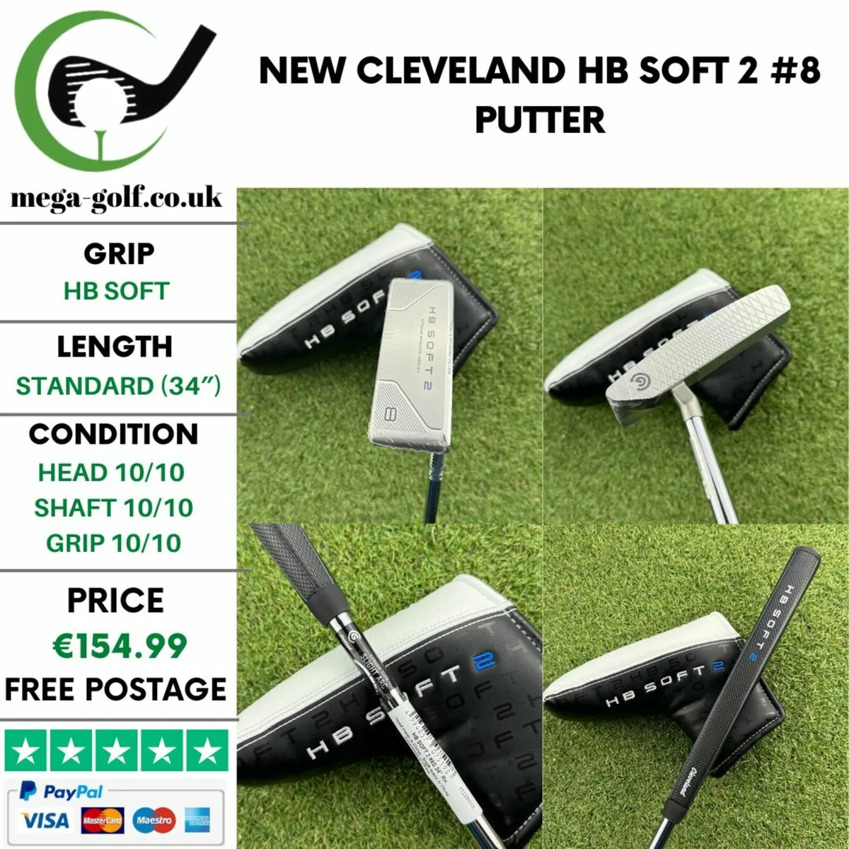 New Cleveland HB Soft 2 #8 Putter / 34″ - Image 1