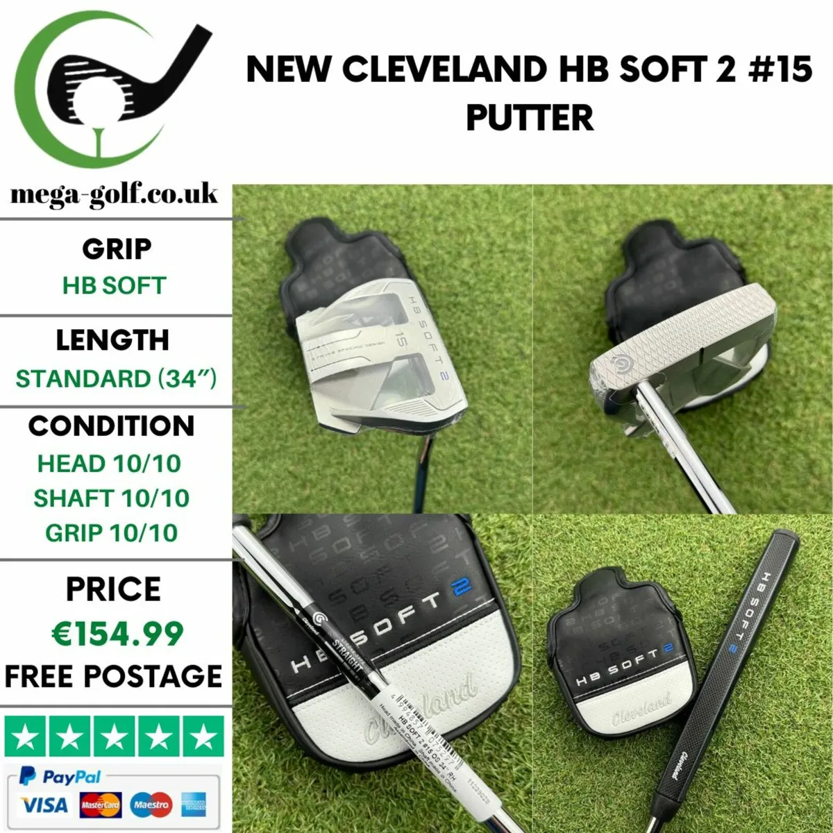 New Cleveland HB Soft 2 #15 Putter / 34″ - Image 1