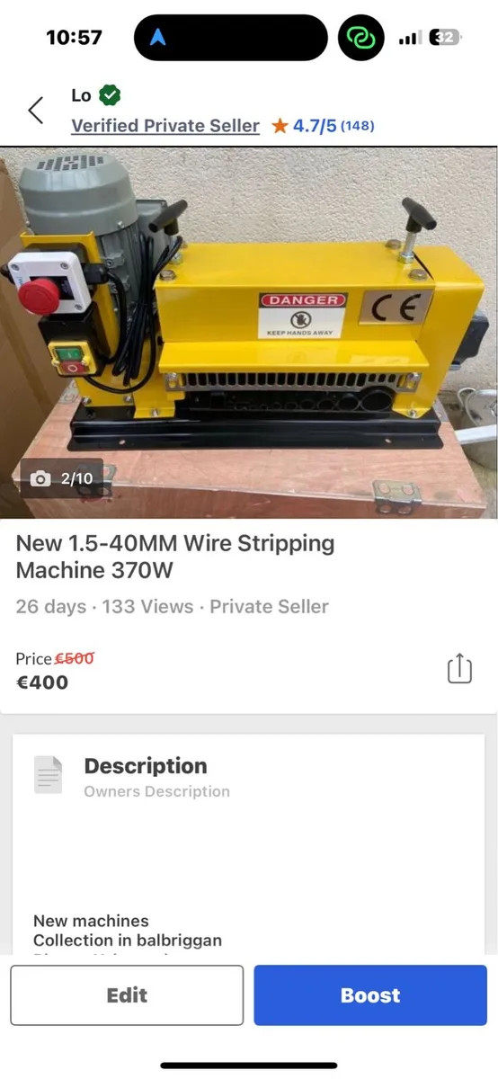 Copper Wire Stripping Machine 1.5-40MM 370W - Image 3