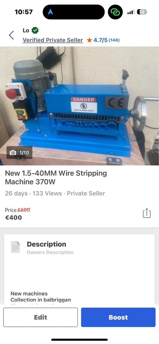 Copper Wire Stripping Machine 1.5-40MM 370W - Image 4