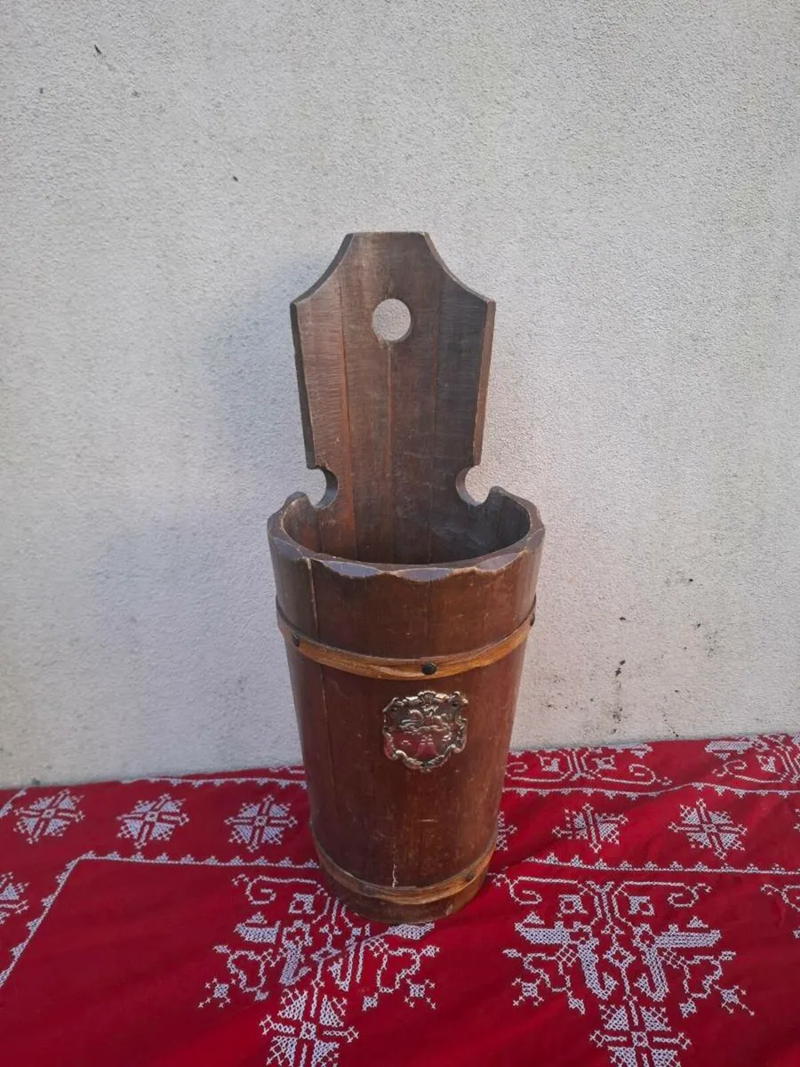 Wood umbrella stand bucket postage possible - Image 2