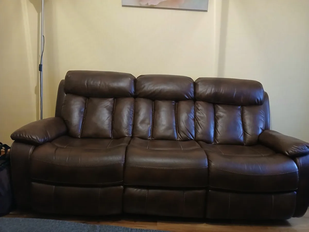 2 seater reclining sofa.  3 seater reclining sofa - Image 1