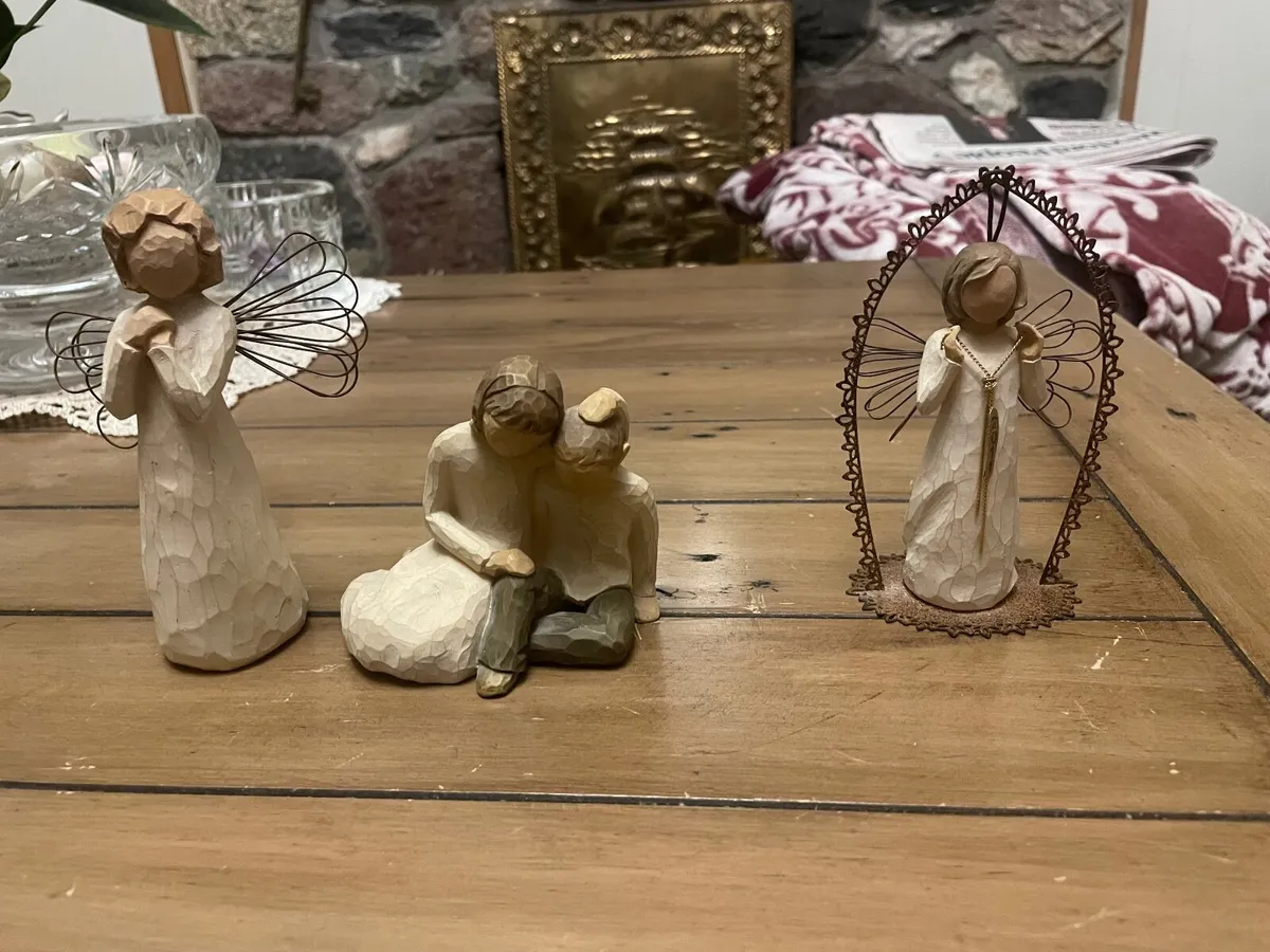 THREE WILLOW TREE FIGURINES