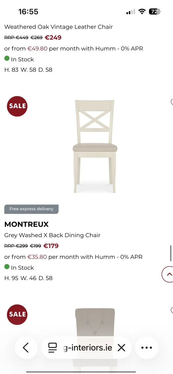 Set of 6 dining chairs - Image 3